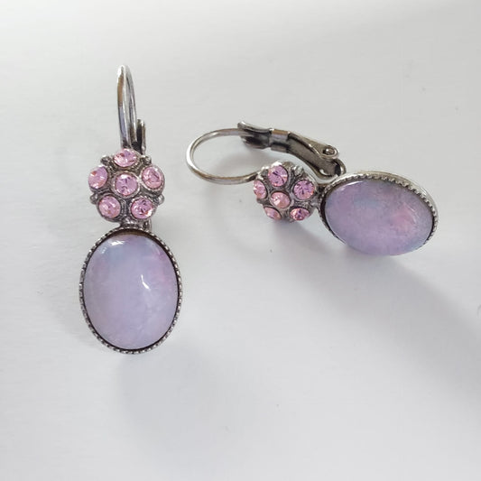 3271 Vintage-Ohrringe mit Swarovski Pearls 27mm