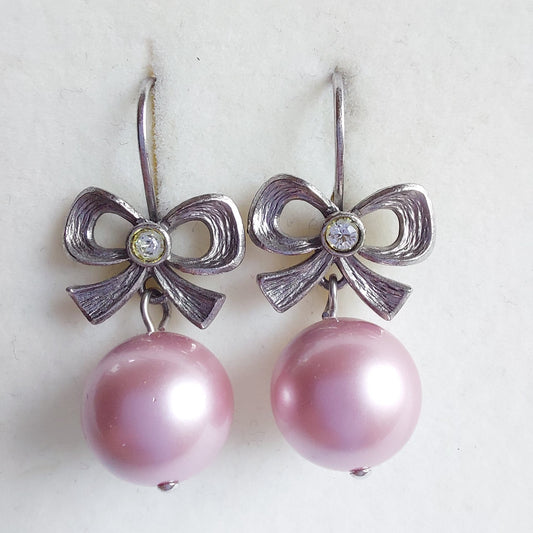 3317 Vintage-Ohrringe mit Swarovski Pearls 35mm