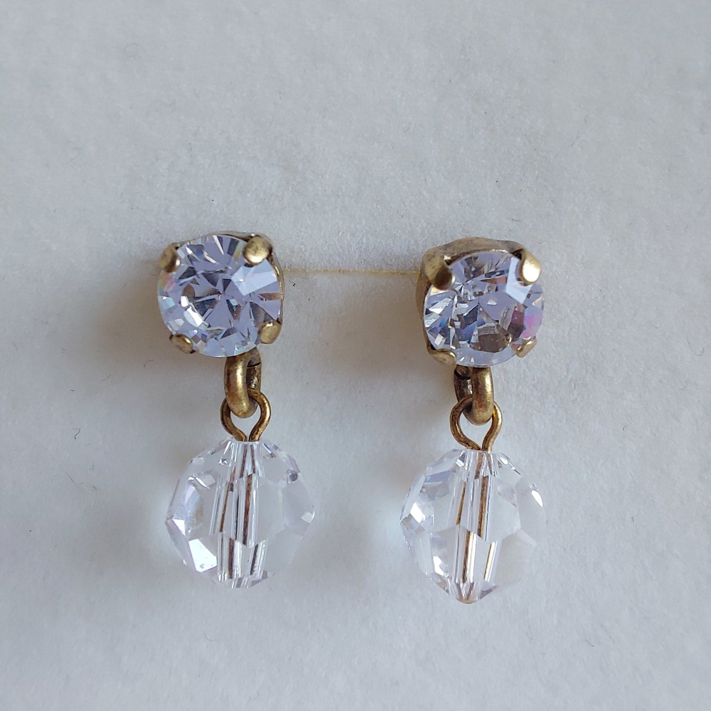 3485 Vintage-Ohrringe mit Swarovski Kristallen 20mm