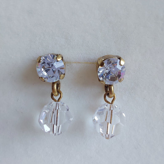 3485 Vintage-Ohrringe mit Swarovski Kristallen 20mm