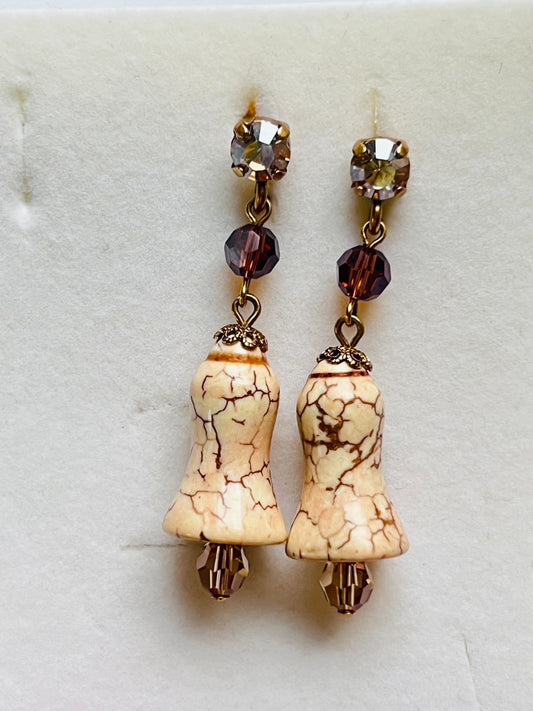 3926 Vintage Earring mit Swarovski Crystals 50mm