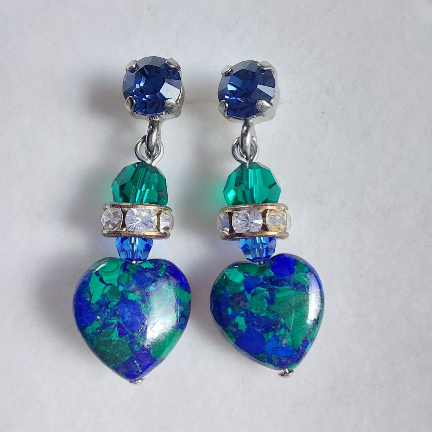 3520 Vintage-Ohrringe mit Swarovski Kristallen 35mm