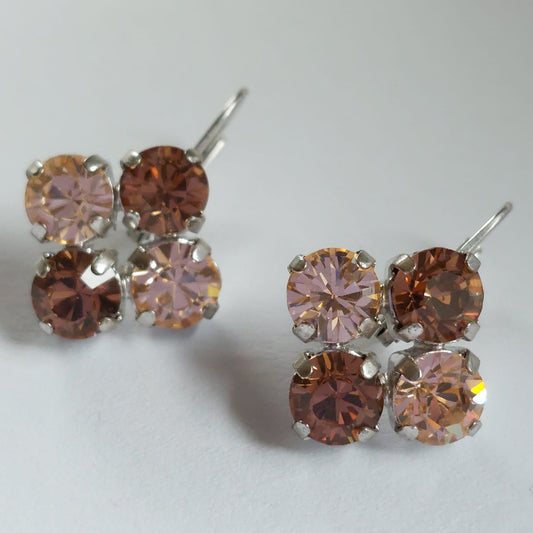 3613 Vintage Ohrringe mit Swarovski Kristallen 25mm