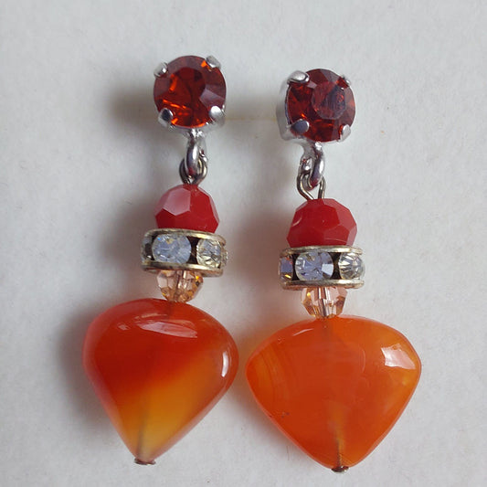 3523 Vintage-Ohrringe mit Swarovski Kristallen 35mm