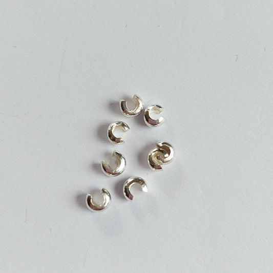 Verdeck für Quetschperle Rhodium 2mm 10 Stück