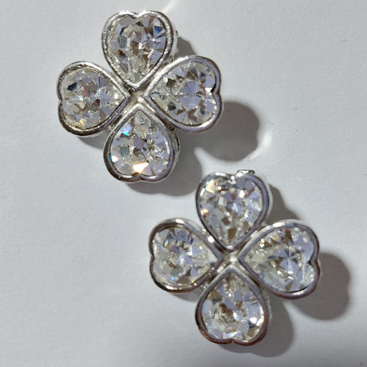 3689 Vintage Ohrclips mit Swarovski Kristallen 20mm