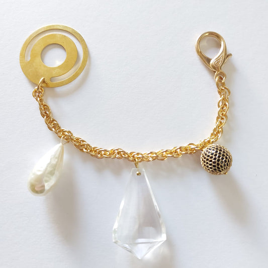 Perle und Kristall Taschenanhänger 16cm