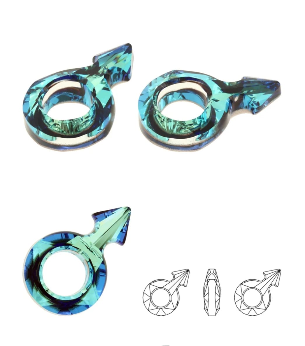 Swarovski® Anhänger Male Symbol Bermuda Blue 18x11.5mm