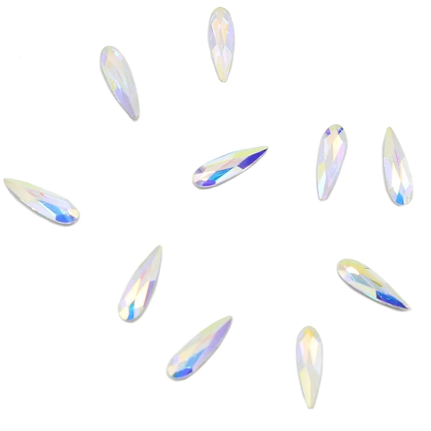 Swarovski® Flatback Hotfix Raindrop Crystal Aurore Boreale 10x2.8mm