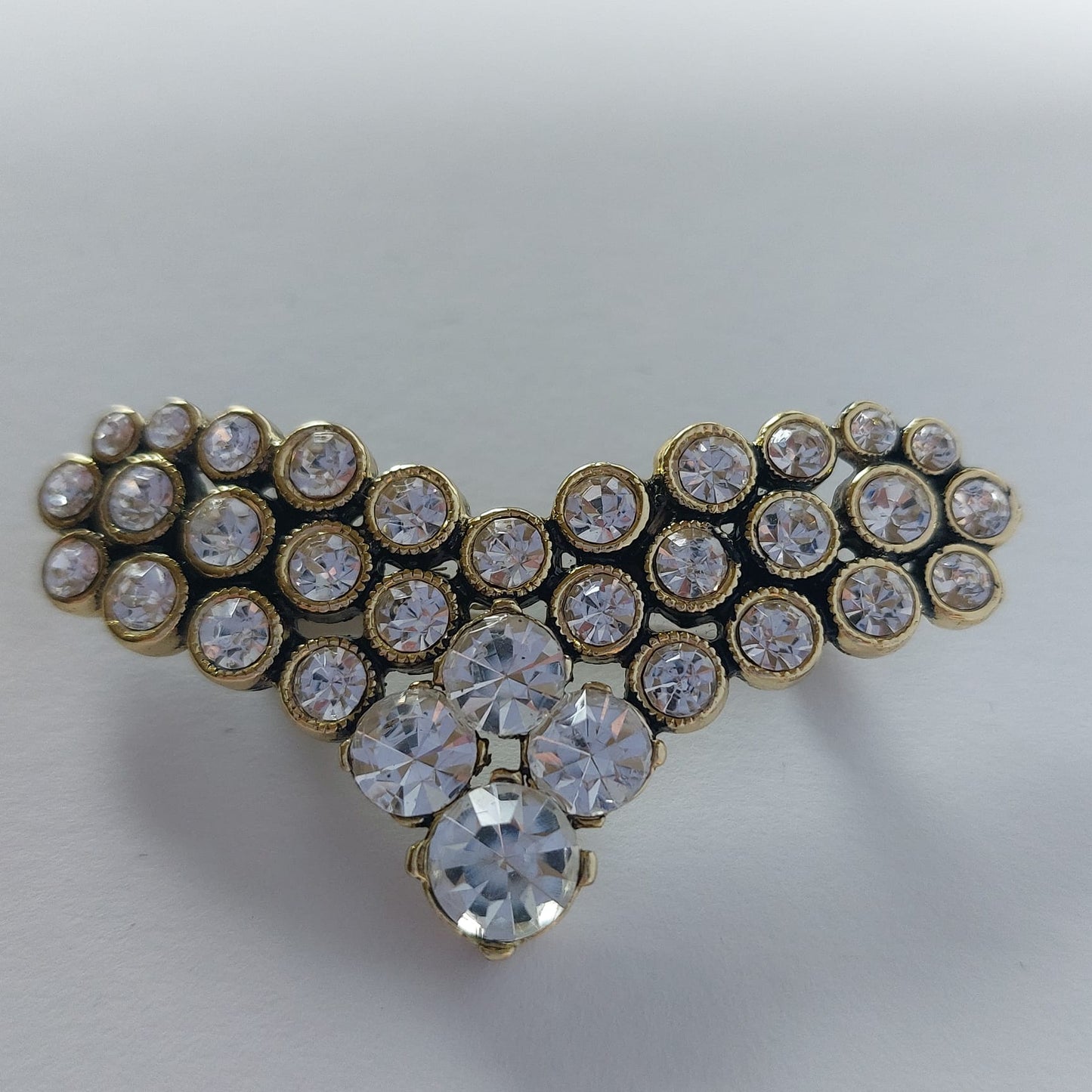 8077 Vintage Brosche mit Swarovski-Kristallen 30x50mm