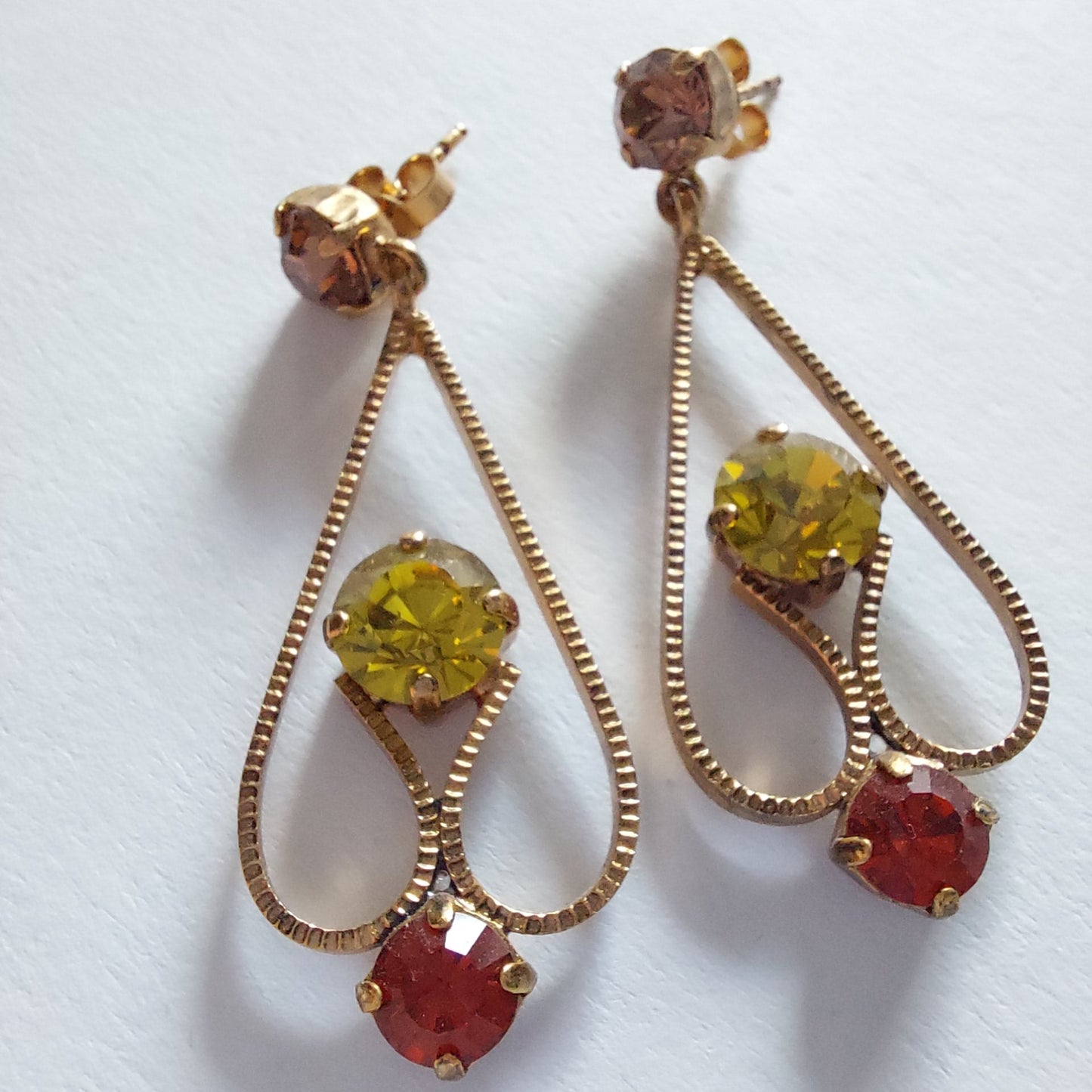 3356 Vintage-Ohrringe mit Swarovski Kristallen 50mm