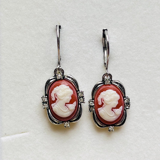 3965 Vintage Cabochon Earring mit Swarovski Crystals 35mm