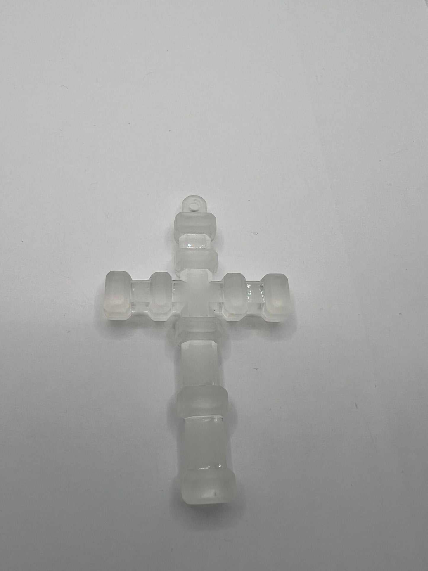 1189 Vintage Kunststoff Kreuz Anhänger 90mm