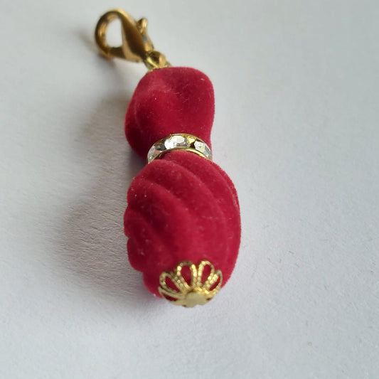 Samt Accessoire-Anhänger mit Swarovski Kristallen 55mm