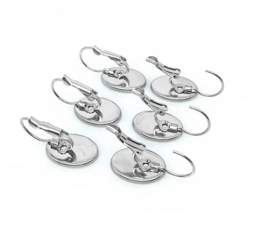 Brisur-Ohrringe Edelstahl Flat Rund Fassung 8mm