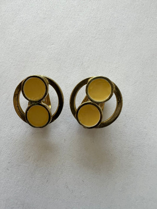 3012 Vintage Emaille Ohrclip 19mm