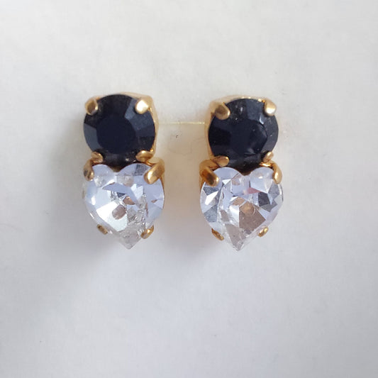 3460 Vintage-Ohrringe mit Swarovski Kristallen 15mm