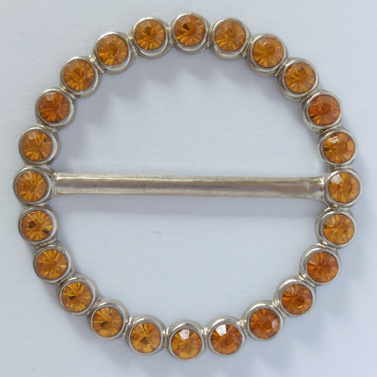 2037 Silberne Gürtelschnalle mit Swarovski Kristallen 55mm