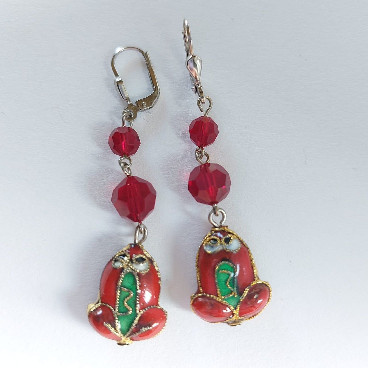 3547 Vintage Ohrringe mit Swarovski Kristallen 55mm