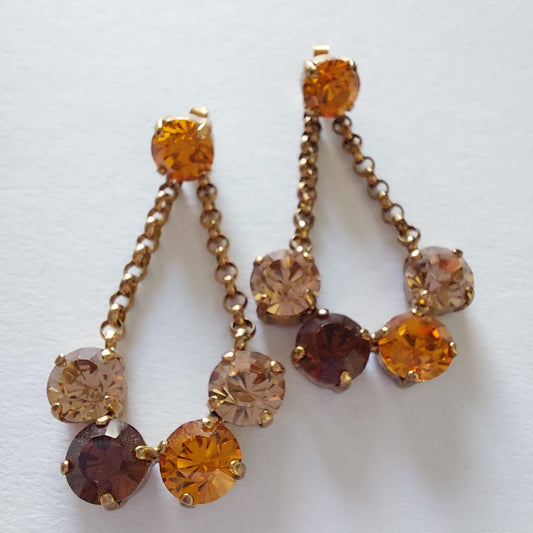 3379 Vintage-Ohrringe mit Swarovski Kristallen 55mm