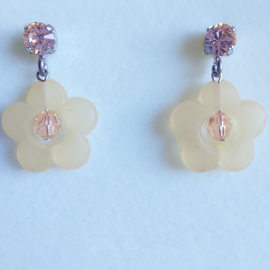 3502 Vintage-Ohrringe mit Swarovski Kristallen 30mm