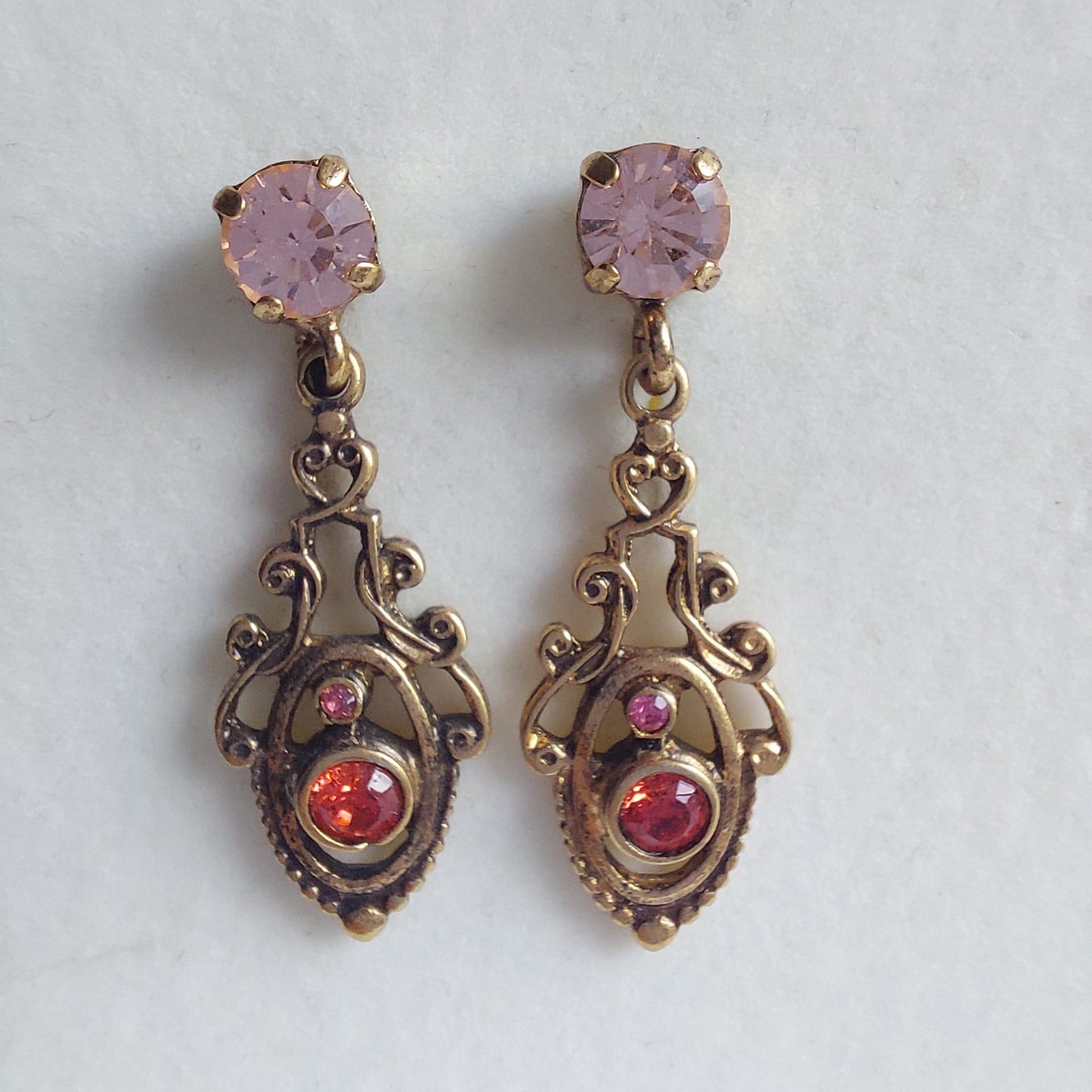 3494 Vintage-Ohrringe mit Swarovski Kristallen 37mm