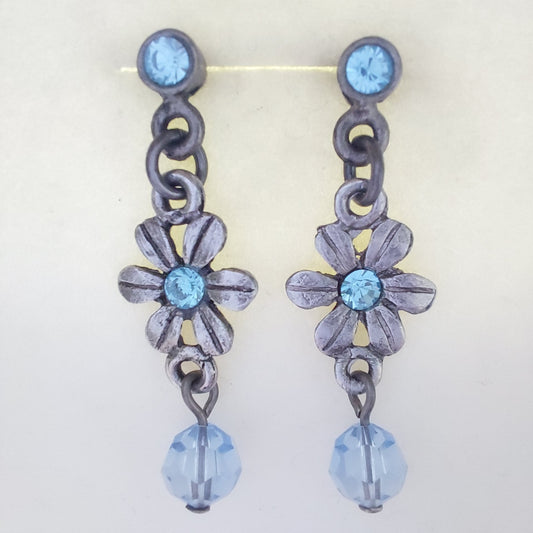 3341 Vintage-Ohrringe mit Swarovski Kristallen 32mm