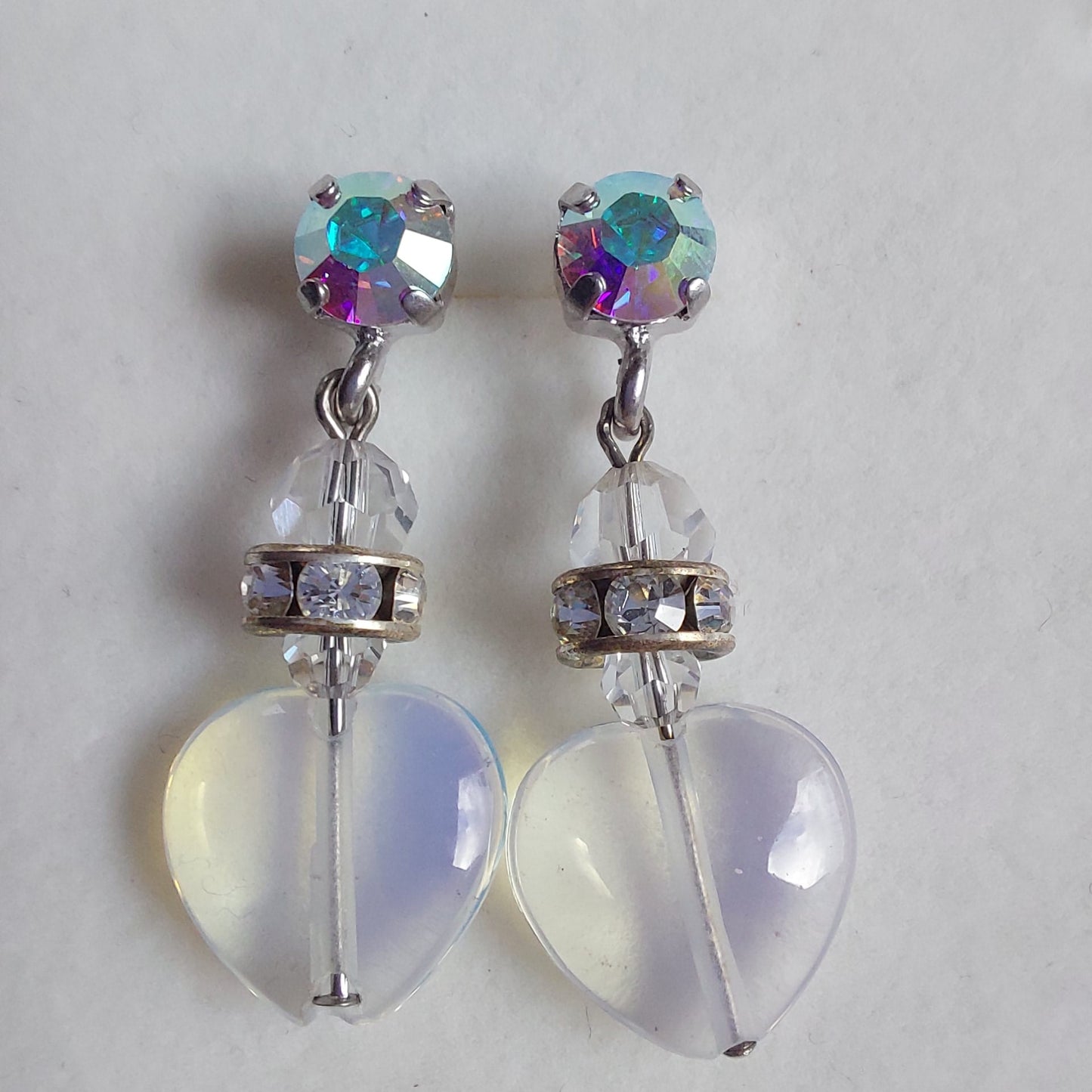 3522 Vintage-Ohrringe mit Swarovski Kristallen 35mm