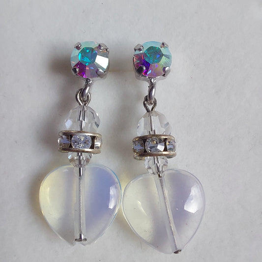 3522 Vintage-Ohrringe mit Swarovski Kristallen 35mm