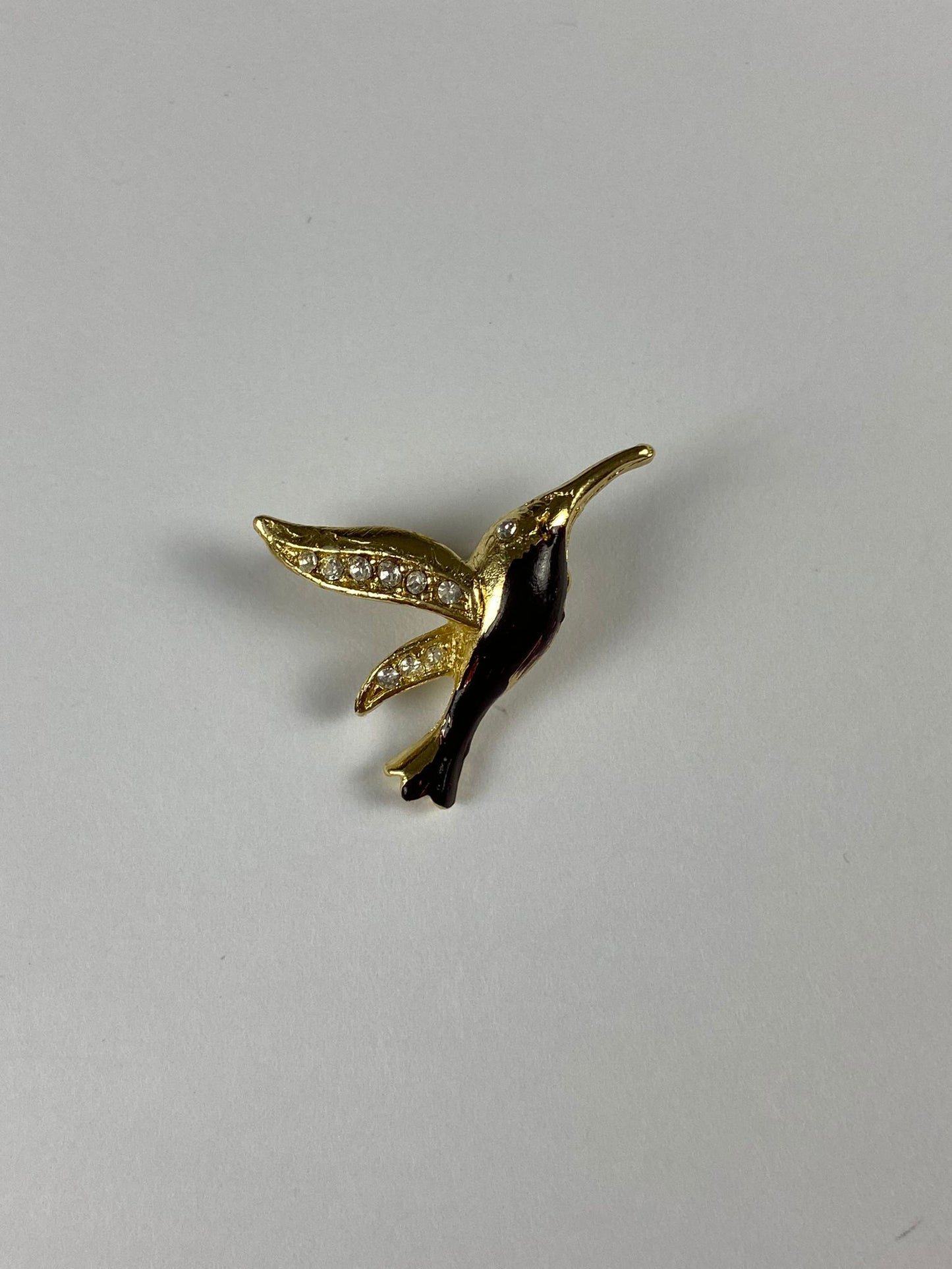 8175 Vintage Vogelbrosche mit Swarovski Kristallen 22x23mm
