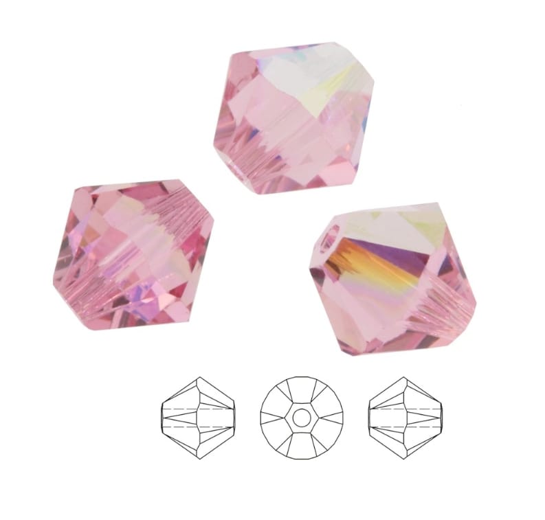 Swarovski® Beads Bicone Light Rose Aurore Boreale 4mm