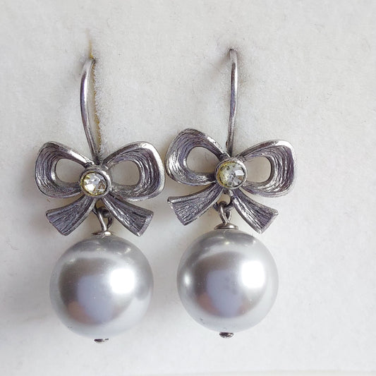 3321 Vintage-Ohrringe mit Swarovski Pearls 35mm