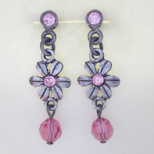 3343 Vintage-Ohrringe mit Swarovski Kristallen 32mm