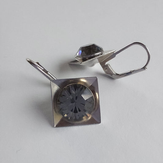 3269 Vintage-Ohrringe mit Swarovski Kristallen 24mm
