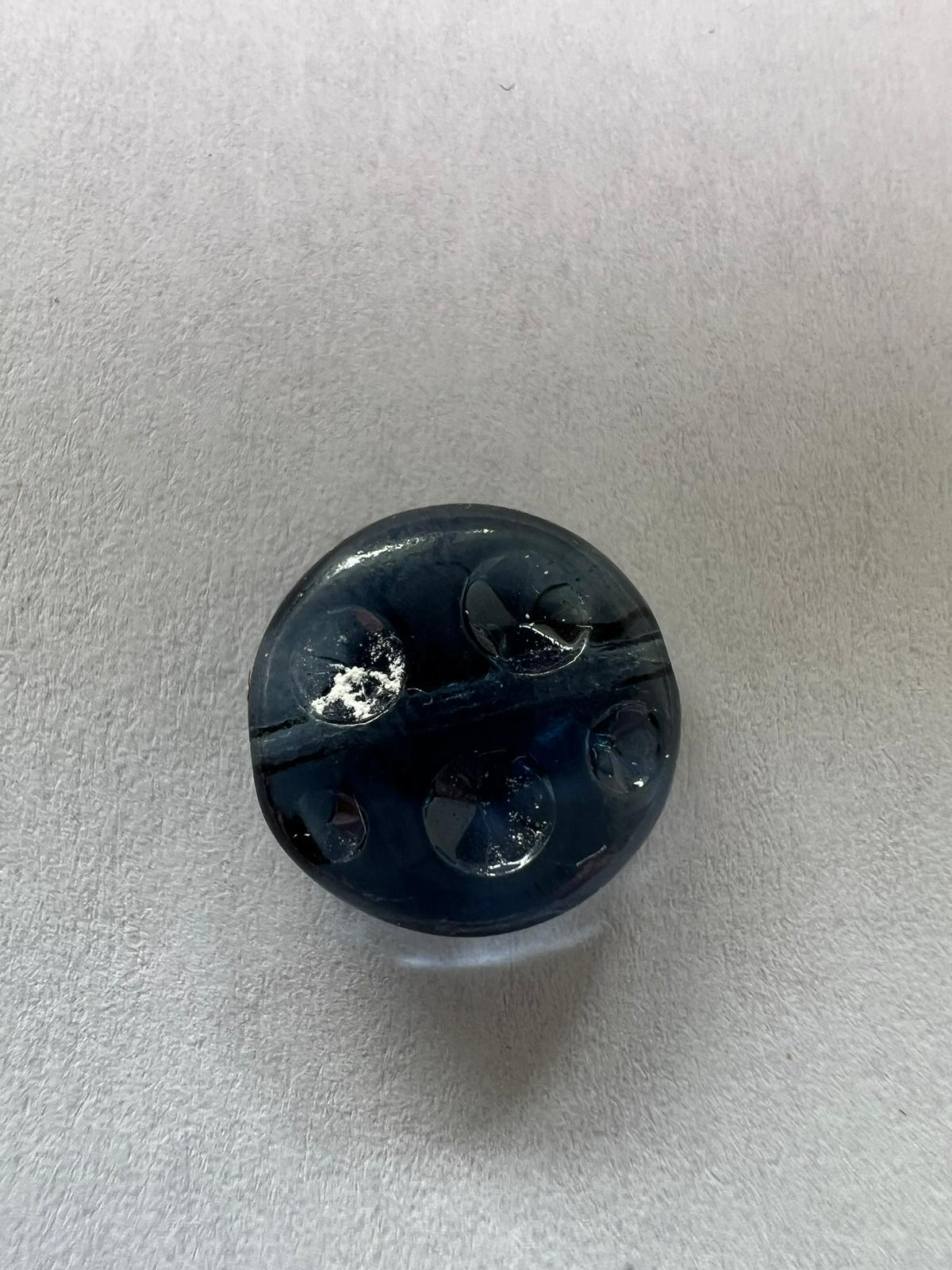5708 Vintage Acryl Glasur Perlen Blau 11mm