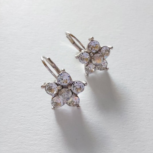 3355 Vintage-Ohrringe mit Swarovski Kristallen 20mm