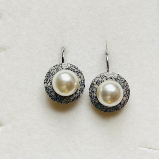 3973 Vintage Earring mit Swarovski Crystals 22mm