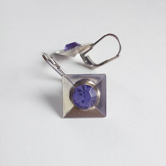 3247 Vintage-Ohrringe mit Swarovski Kristallen 24mm