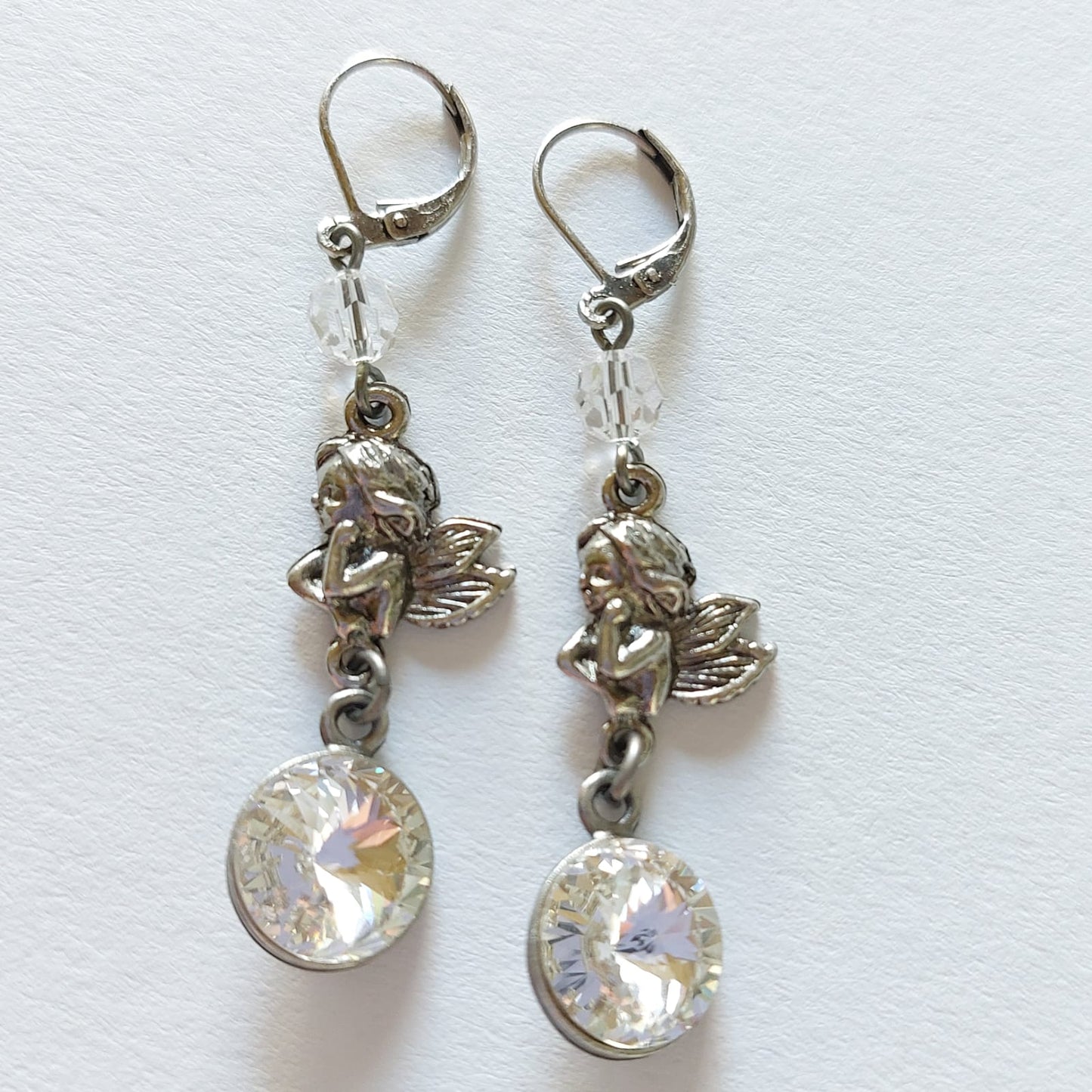 3366 Vintage-Ohrringe mit Swarovski Kristallen 60mm