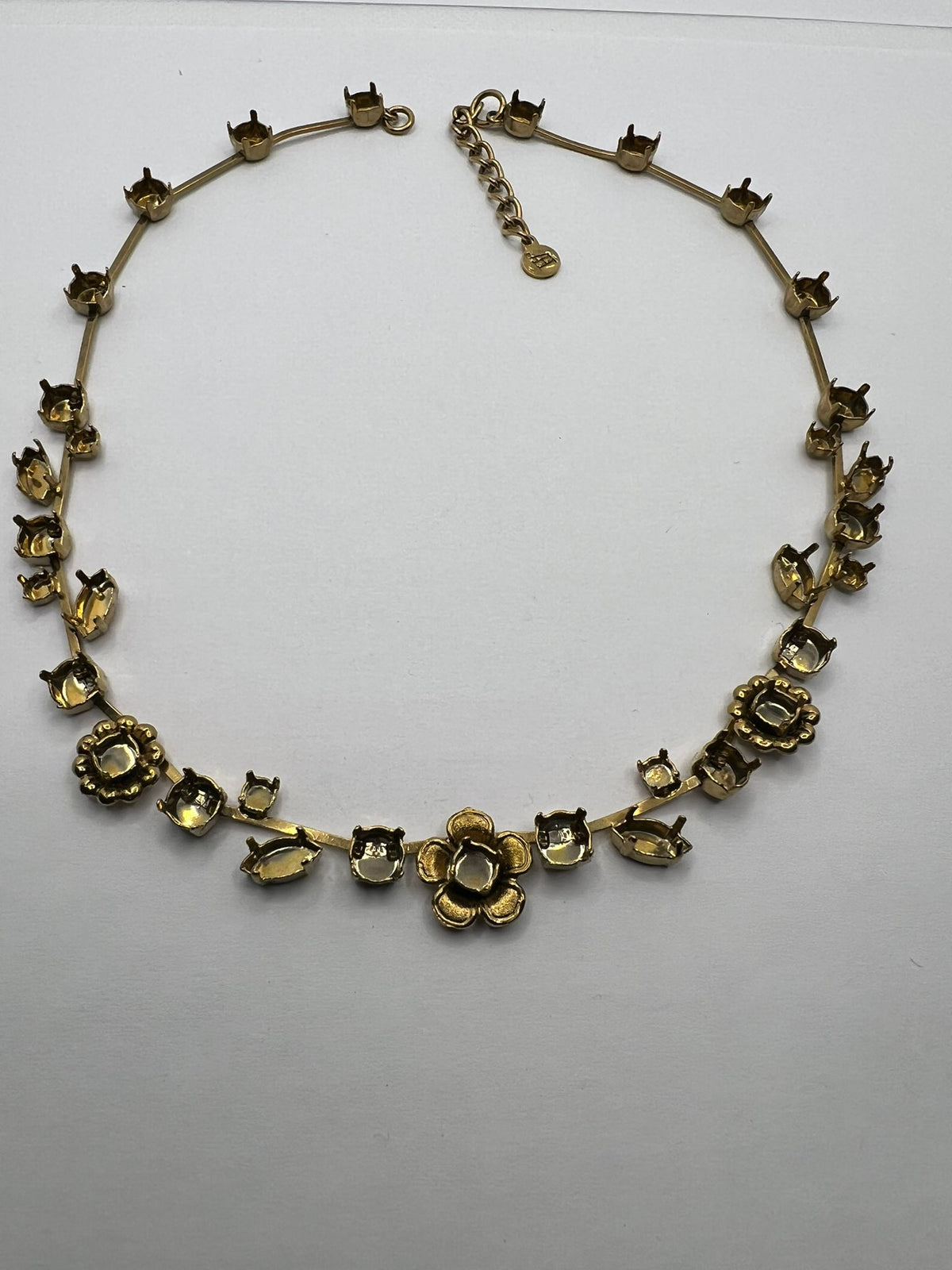 6384 Vintage Leerer DIY Collier zum Befüllen mit Swarovski Kristallen 37cm