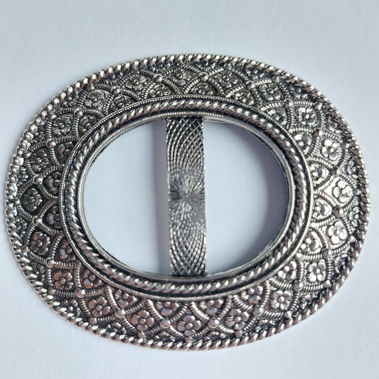 2018 Silberne Gürtelschnalle 63x52mm