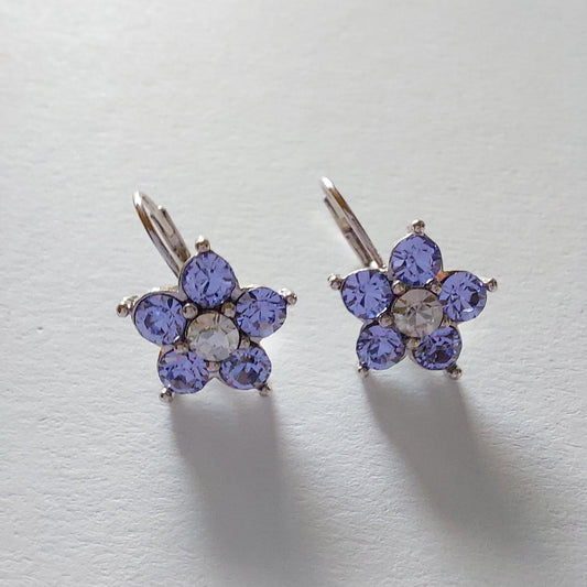 3352 Vintage-Ohrringe mit Swarovski Kristallen 20mm