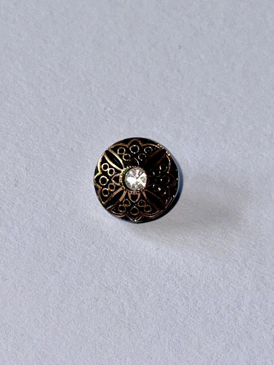 4478 Vintage Swarovski Kristallen Rhodium Knöpfe 13mm