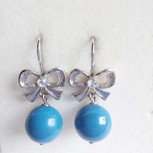 3320 Vintage-Ohrringe mit Swarovski Pearls 35mm