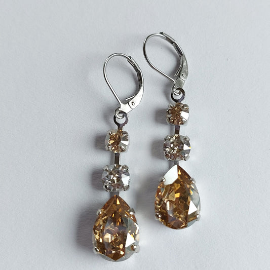 3636 Vintage Ohrringe mit Swarovski Kristallen 50mm