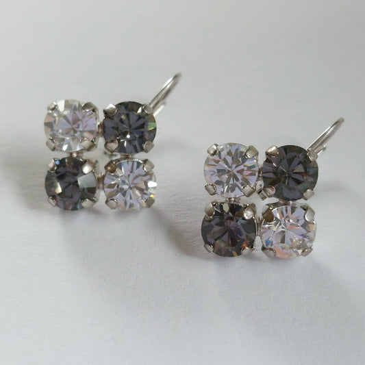3611 Vintage Ohrringe mit Swarovski Kristallen 25mm