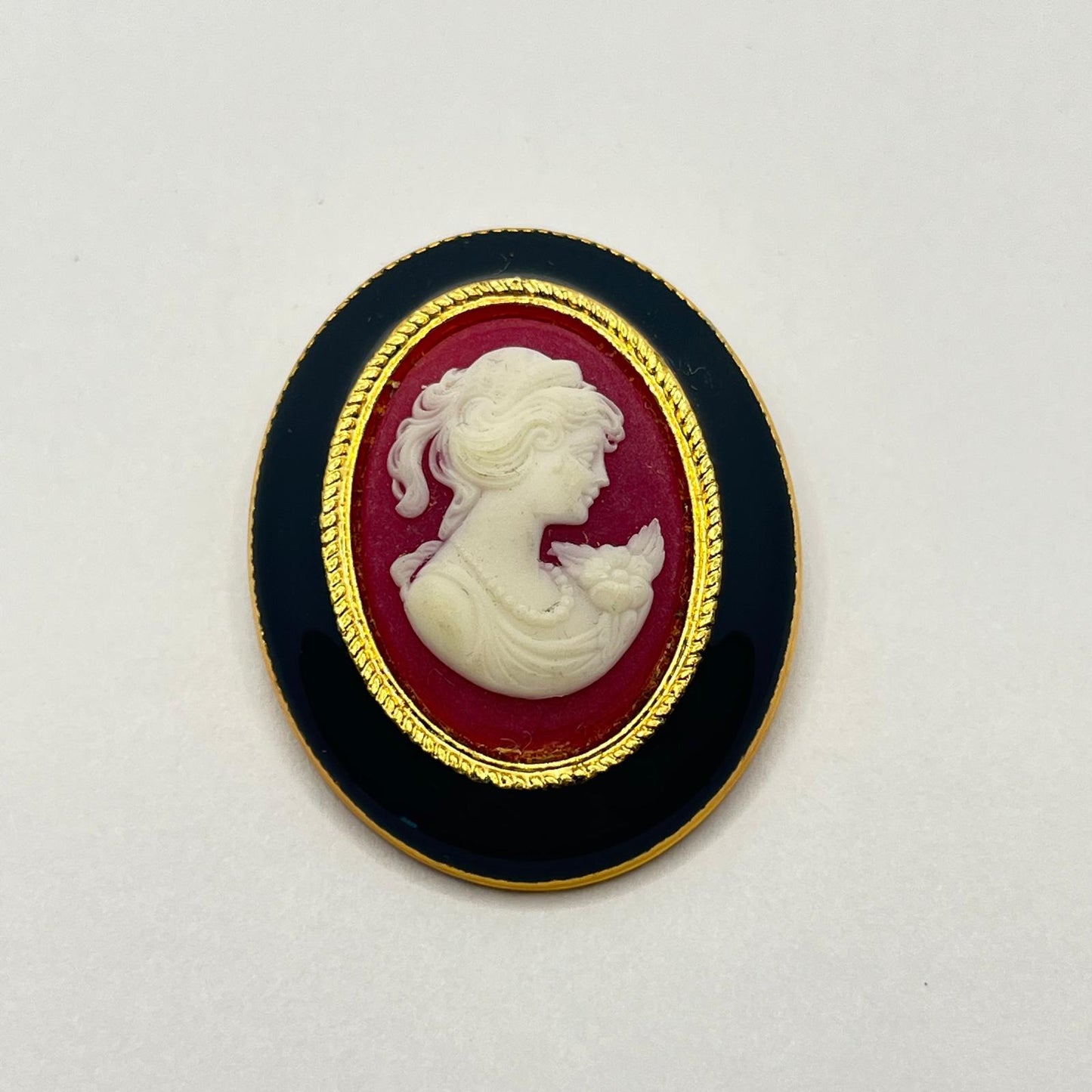 2448 Vintage Kamee Cabochon Schalhalter 38mm