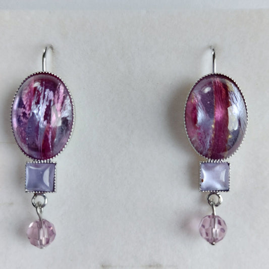 3601 Vintage Ohrringe mit Swarovski Kristallen 45mm
