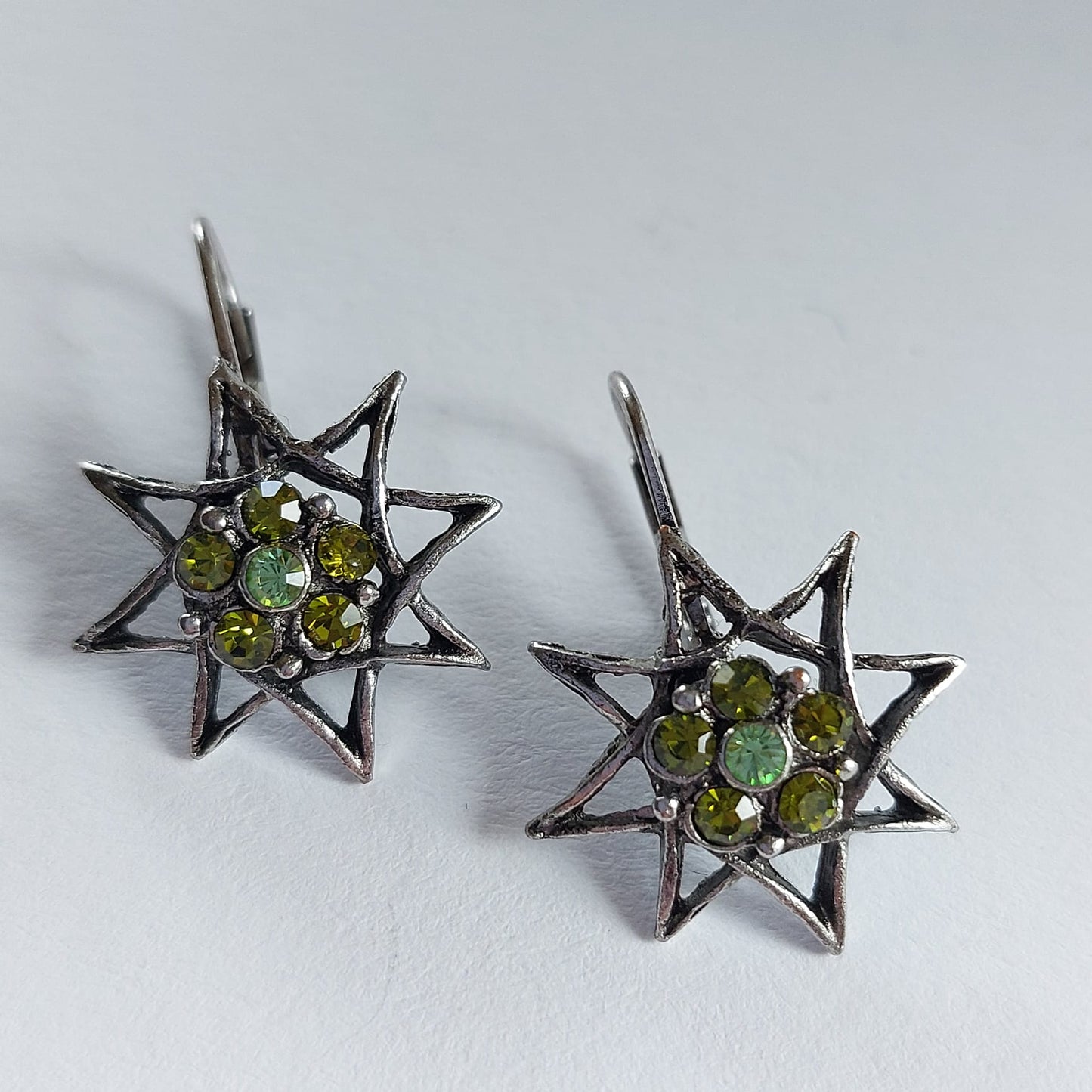 3548 Vintage Ohrringe mit Swarovski Kristallen 25mm