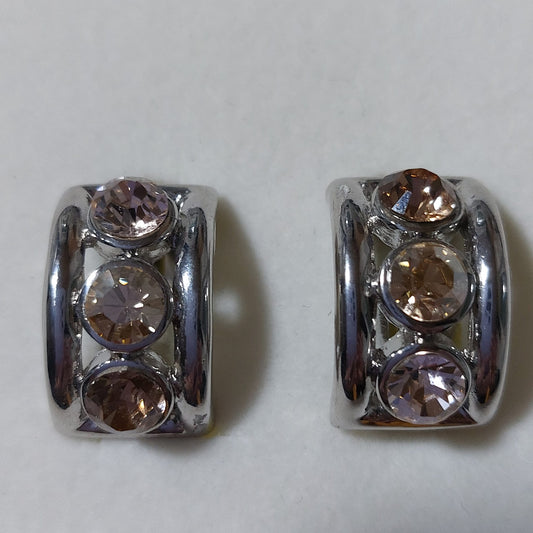 3687 Vintage Ohrclips mit Swarovski Kristallen 20x13mm